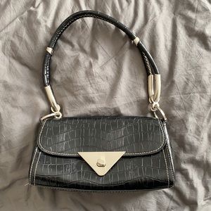 Snake Skin Baguette Bag